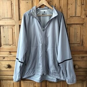 Nike Golf Light Gray Full‎ Zip Windbreaker Lightweight Jacket Mens Size XL